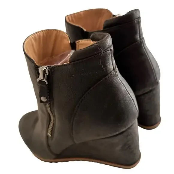 Soul Naturalizer Womens Size 10M Haley Black Wedge Boots Shoes Careerwear Witchy - Picture 4 of 16